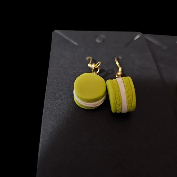 Earrings- two pair. Mini Macroons and Sprinkle donuts. Hypoallergenic. NWT - Picture 3 of 4